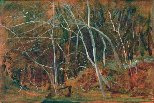 Intertwined Trees, 12" x 18", oil on linen, 2006, private collection.